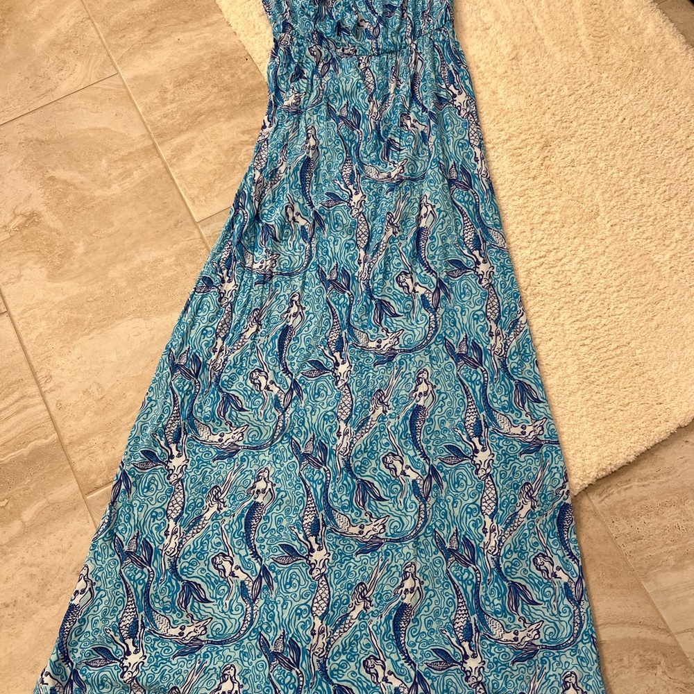 Lilly Pulitzer Blue Halter Maxi Sundress